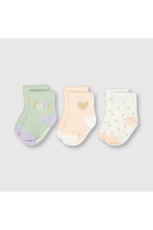 Medias De Bebé Love Niña 3 Pack Blanco Colloky