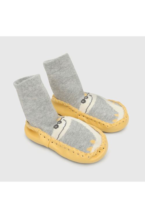 Medias De Bebé Niño Antideslizante Gris Colloky