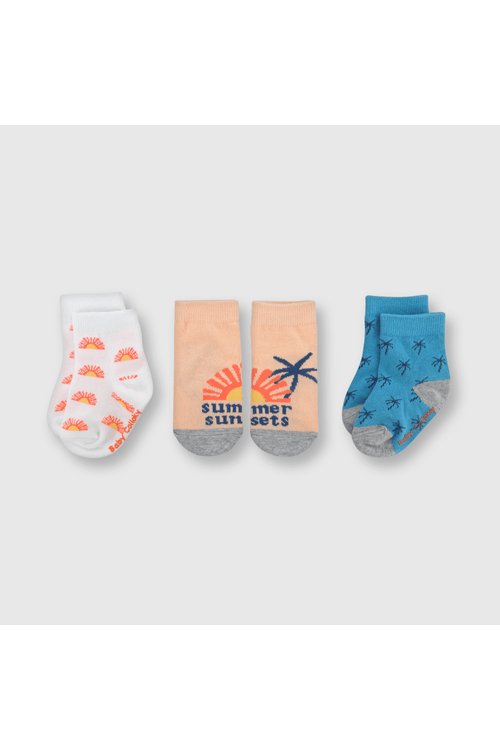 Medias deportivas de bebe niño 3 pack sunset gris
