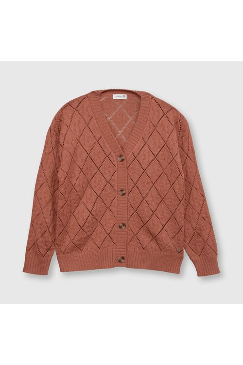 Chompa De Niña Con Botones Café Colloky