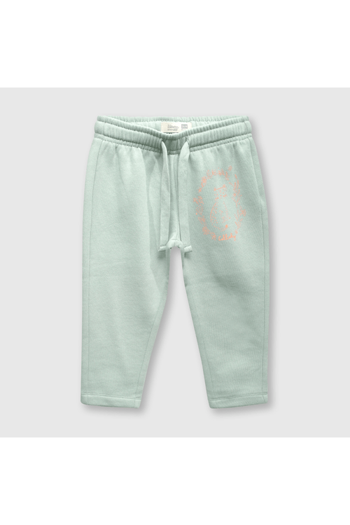 Pantalón buzo de niña tigre menta