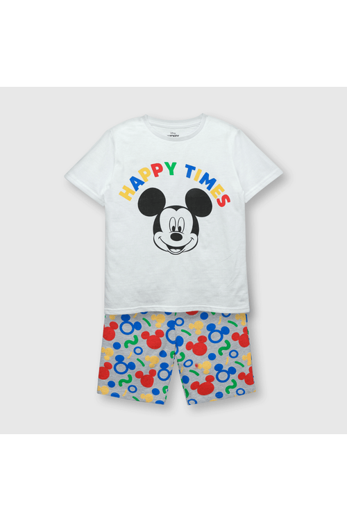 Pijama corto de niño Mickey blanco