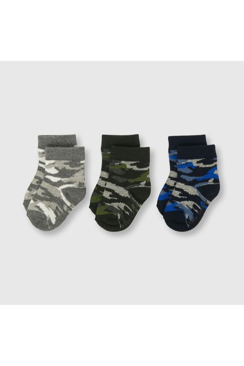 Medias De Bebé Niño 3 Pack Camuflado Azul Colloky