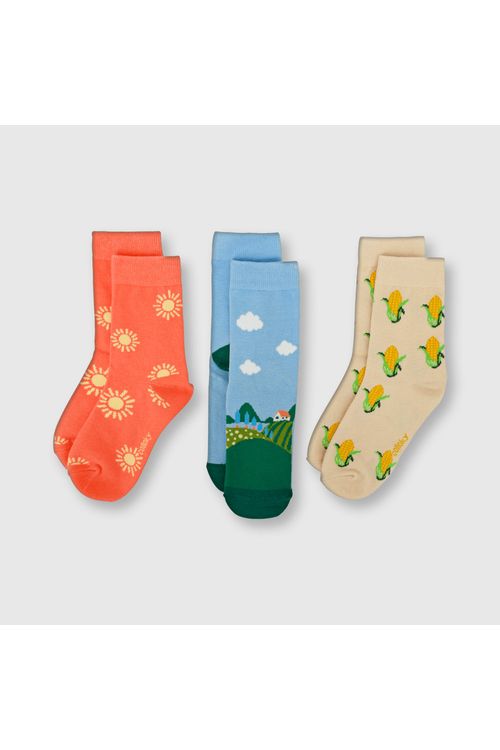 Medias De Niña 3 Pack Colors Colloky