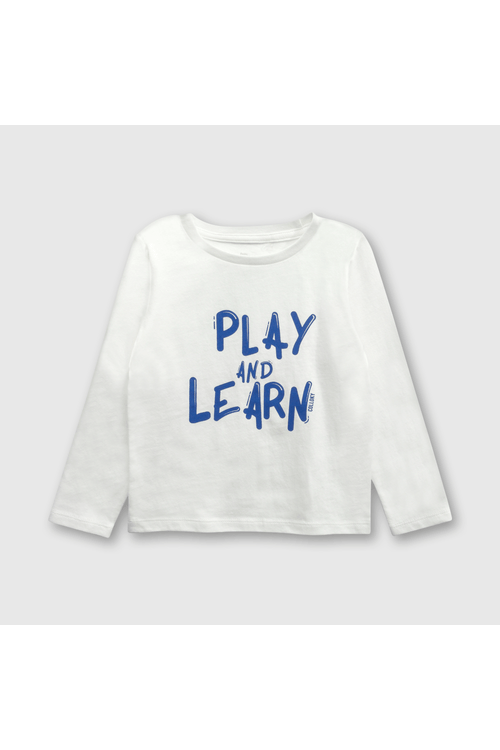 Polo ML de niño play and learn off white