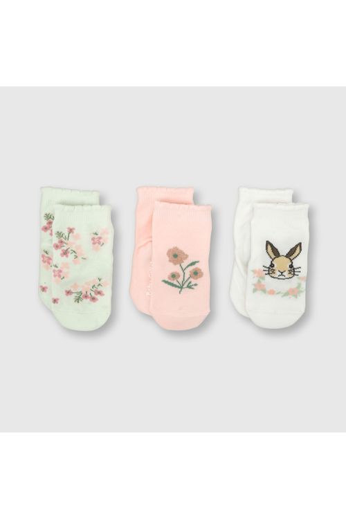 Medias De Bebé Niña 3 Pack Flores Colloky