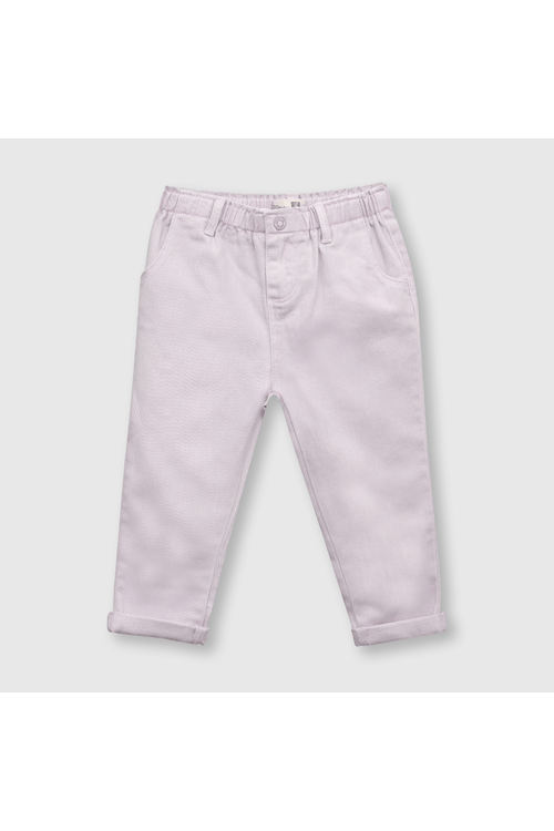Pantalón de bebe niña recogido lila