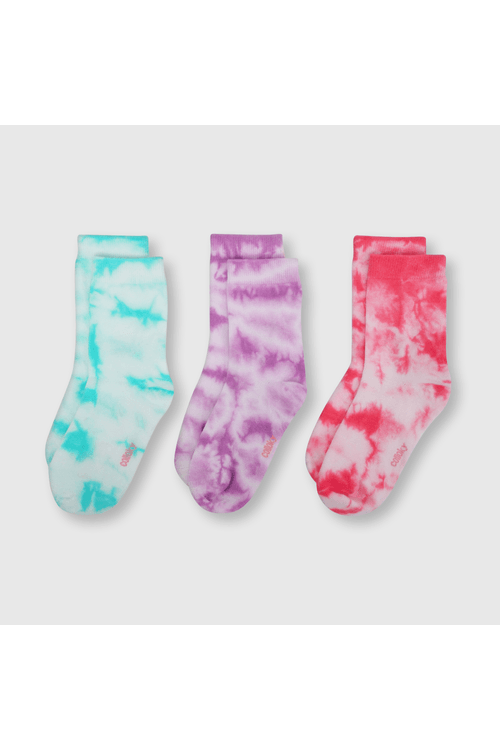 Medias de niña 3 pack die dyed rosado
