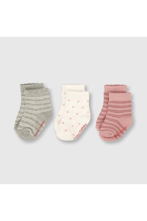 Medias De Bebé Niña 3 Pack Rosado (14-25 Calzado) Colloky