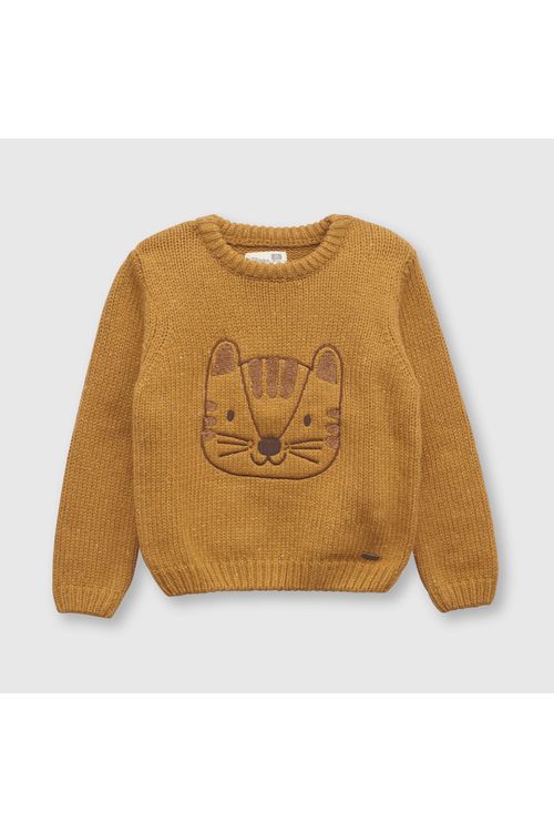 Sweater De Bebé Niño Tigre Café Colloky