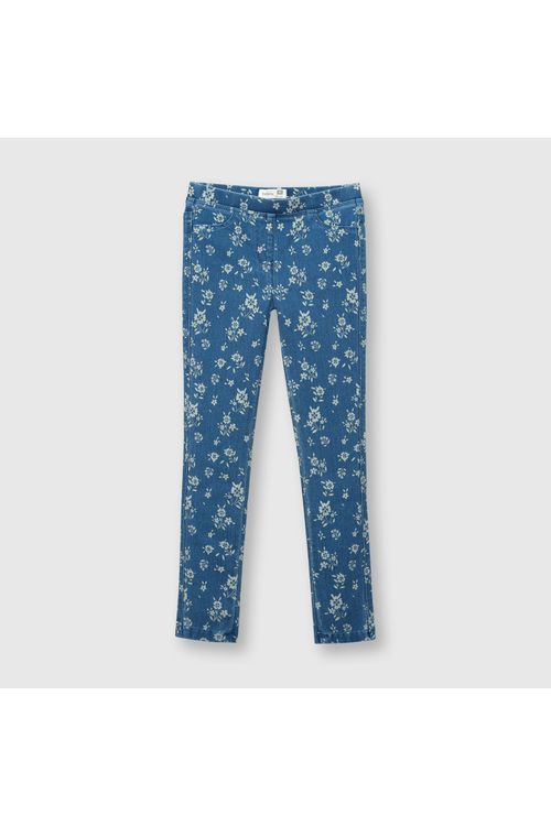 Jegging De Niña Elasticada Estampada Azul Colloky