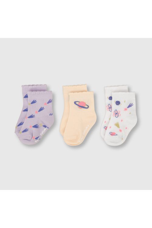 Medias De Bebé Niña 3 Pack Blanco (14-25 Calzado) Colloky