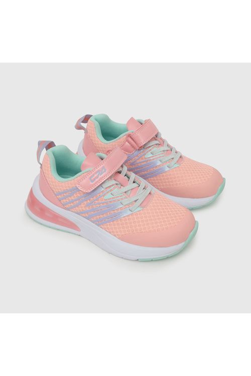 Zapatilla Deportiva De Niña Velcro Elástico Rosa Colloky