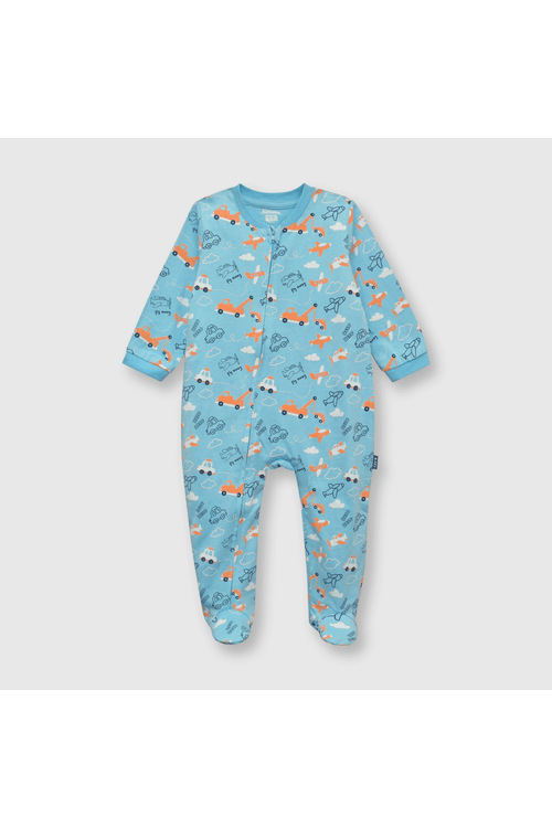 Pijama de bebe niño algodón celeste
