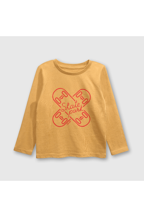 Polo ML de niño skate mostaza