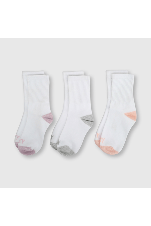 Medias deportivas de niña 3 pack blanco