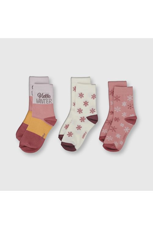 Medias De Niña 3 Pack Winter Rosa Colloky