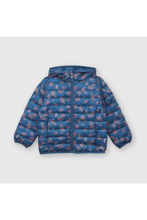 Casaca De Bebé Niña Con Flores Azul Colloky