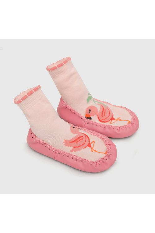 Medias deportivas de bebe niña antideslizante rosado