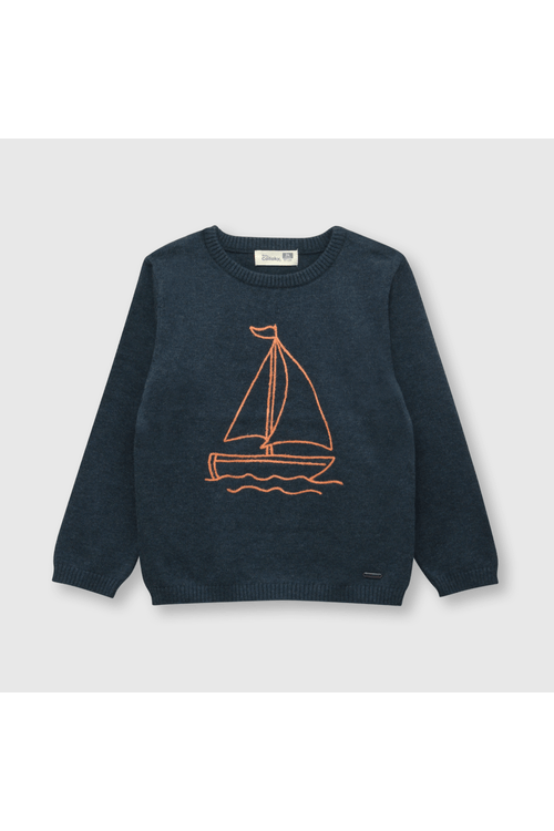 Sweater de bebe niño velero azul