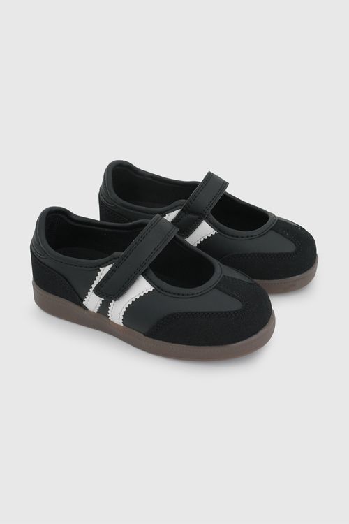 Ballerina De Niña Negra Con Velcro