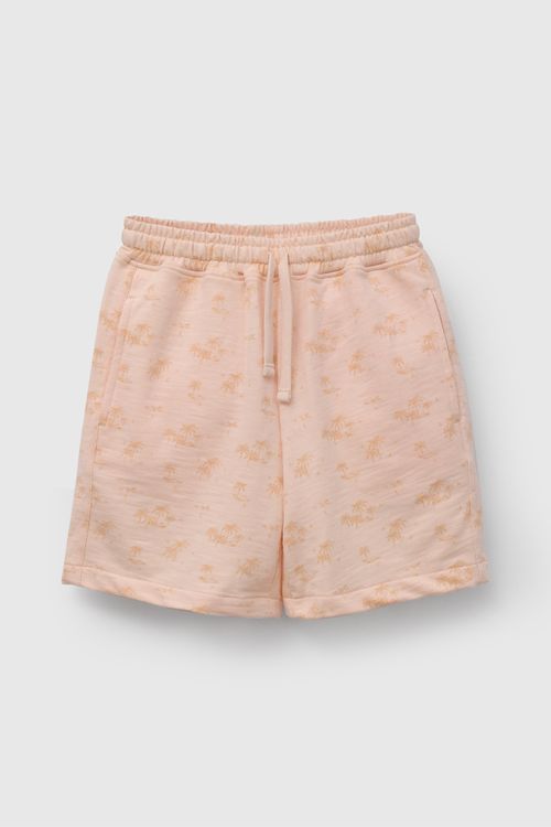 Bermuda Naranja Estampada De Niño