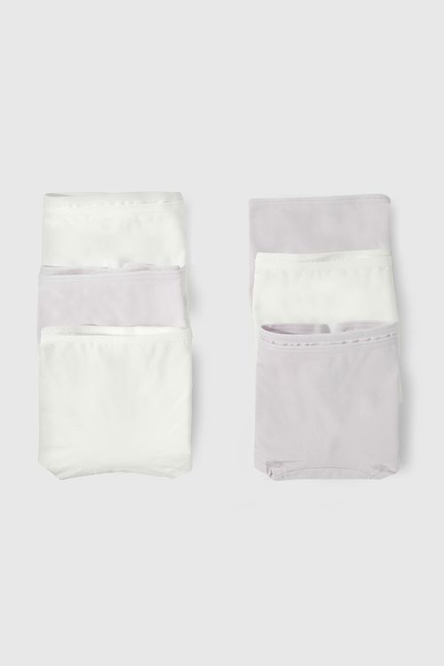 Pack Seis Calzón Blanco De Niña