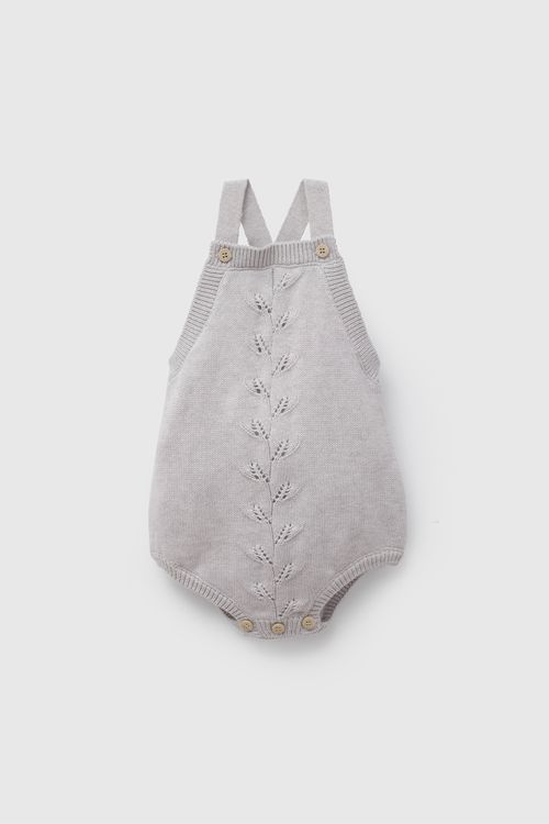 Jardinera Gris Tejido De Bebé Unisex  De New Born