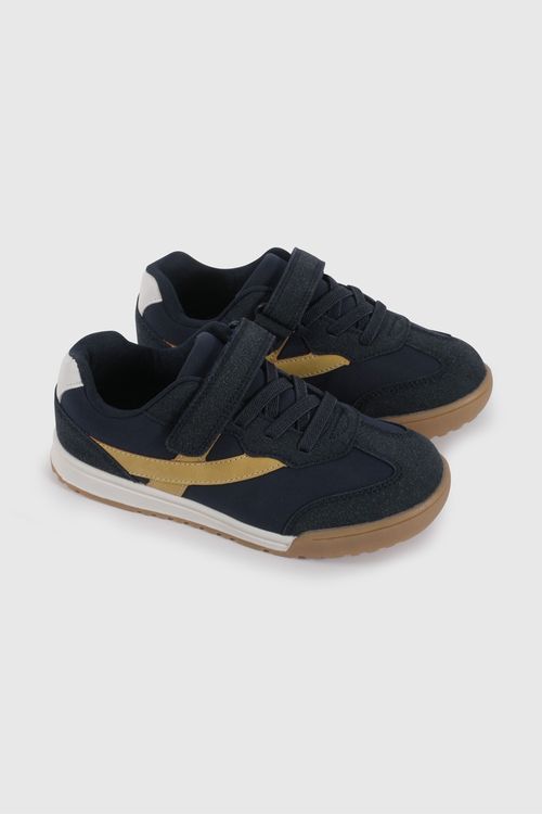 Zapatilla Urbana Azul Y Mostaza De Niño