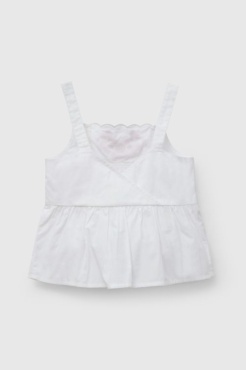 Blusa Flores Blanca Bordada De Niña