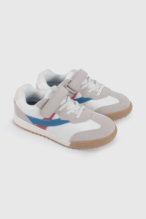 Zapatilla Urbana Gris Y Azul De Niño