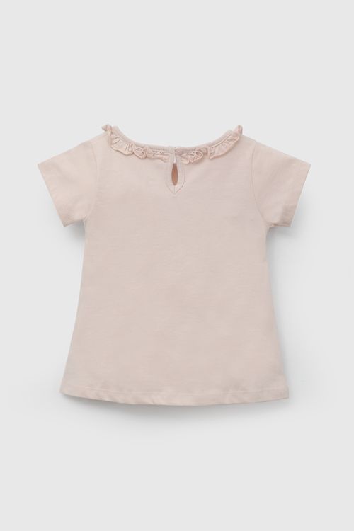 Polo Rosado Carrito Flores De Niña Infantil