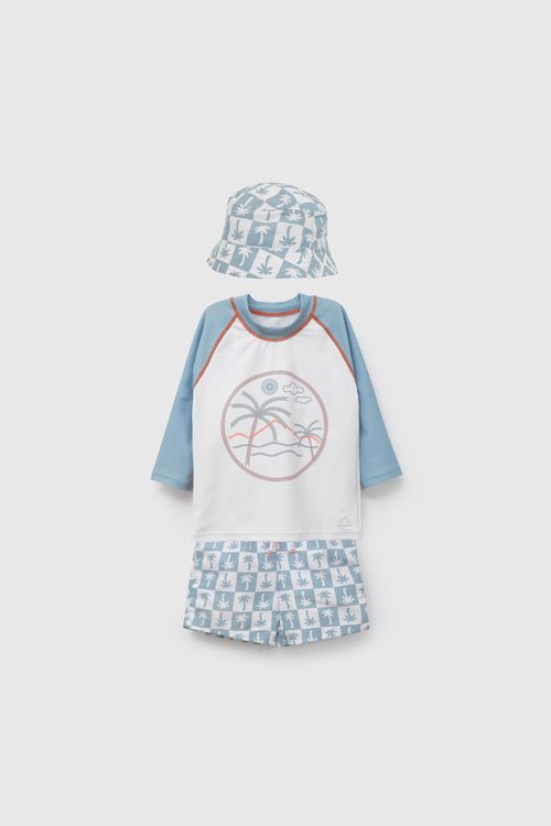 Conjunto De Traje De Baño Y Sombrero De Niño
