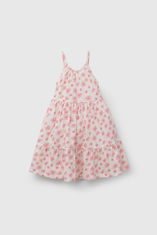 Vestido Flores De Niña Fucsia