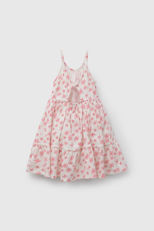 Vestido Flores De Niña Fucsia
