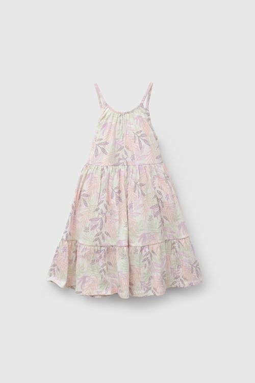 Vestido Flores De Niña Verde