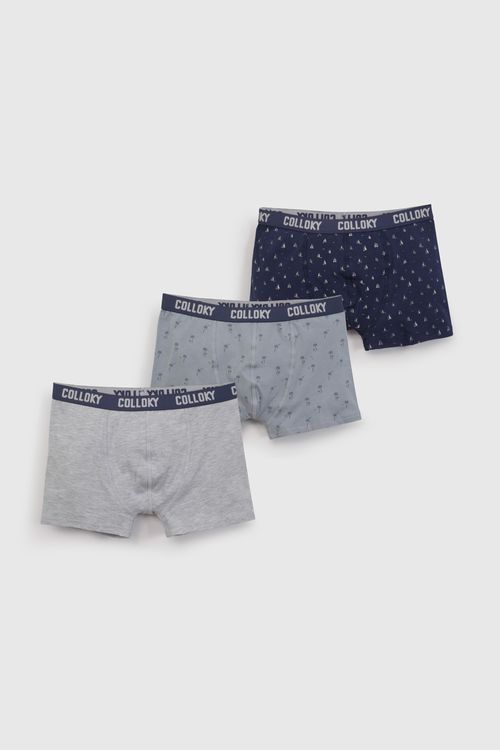 Pack Tres Boxer Palmeras De Niño Celeste