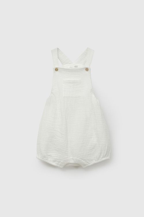 Jardinera Blanca Unisex De Bebé De New Born