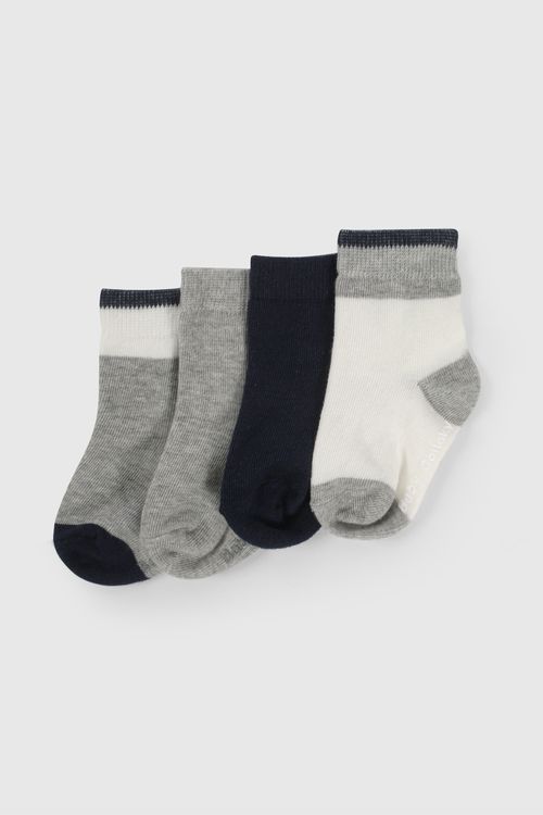 Pack Cuatro Medias Rayas Azul De Niño Infantil