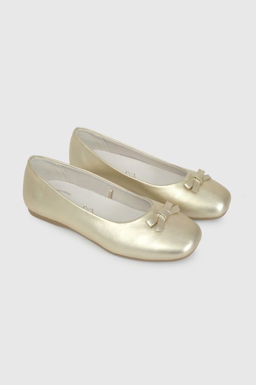 Ballerina Metalizada Dorada De Niño