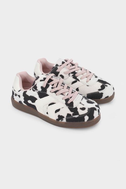 Zapatilla De Niña Multicolor Con Cordón Elástico Y Velcro