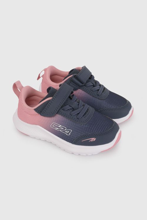 Zapatilla Deportiva Azul Y Rosado De Caminante