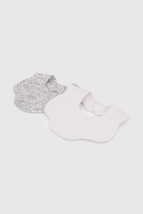 Packs Dos Baberos Impermeables Morado Flores De New Born