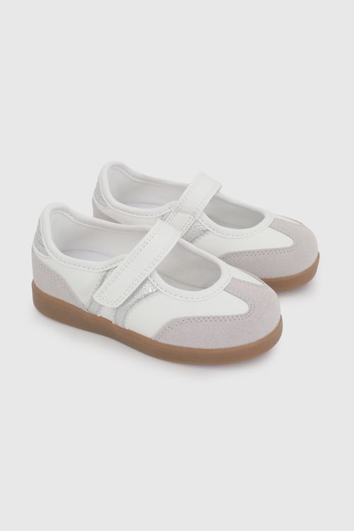 Ballerina De Niña Blanca Con Velcro