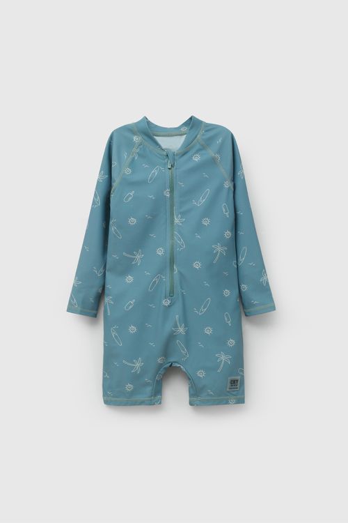 Enterizo Playa Uv Verde De Niño Infantil