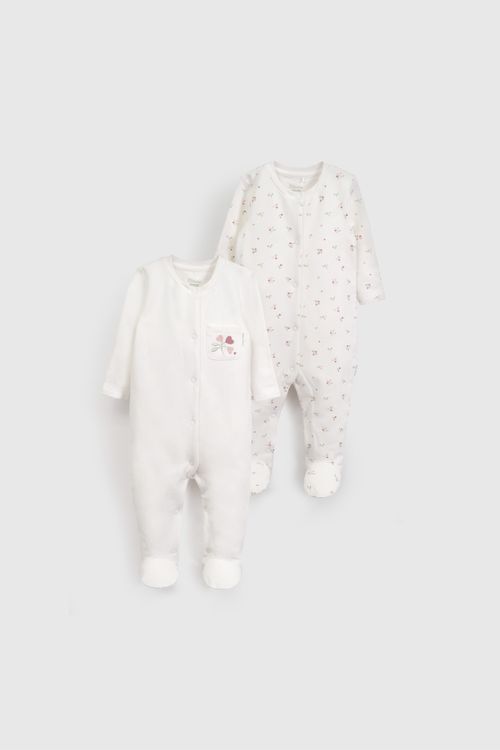 Pack Dos Enterizos Blanco De Bebé De New Born