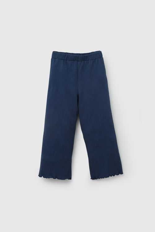 Pantalón Tela Punto Azul De Niña