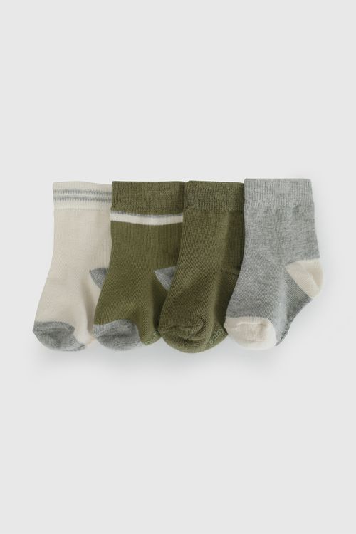 Pack Cuatro Medias Líneas Verde De Niño Infantil