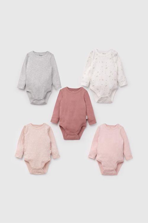 Pack Cinco Bodies De Bebé Manga Larga