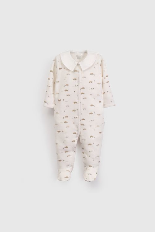 Enterizo Blanco Plush Autos De Bebé De New Born